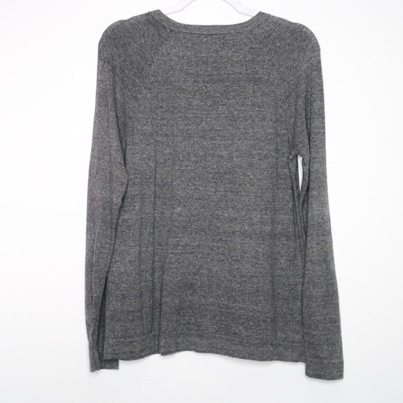 Ann Taylor LOFT Womens Embellished Sweater Size Large Gray‎ Gold Holiday Office - Picture 2 of 8
